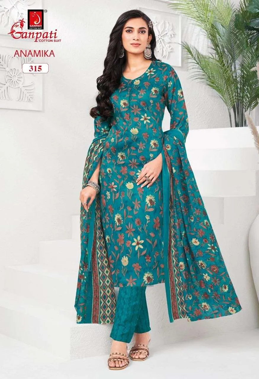 Ganpati Anamika Vol 3 Cotton Printed Ladies Salwar Suit — Wholesale Dress Material, Vardan Ethnic wholesale from Surat — view 11