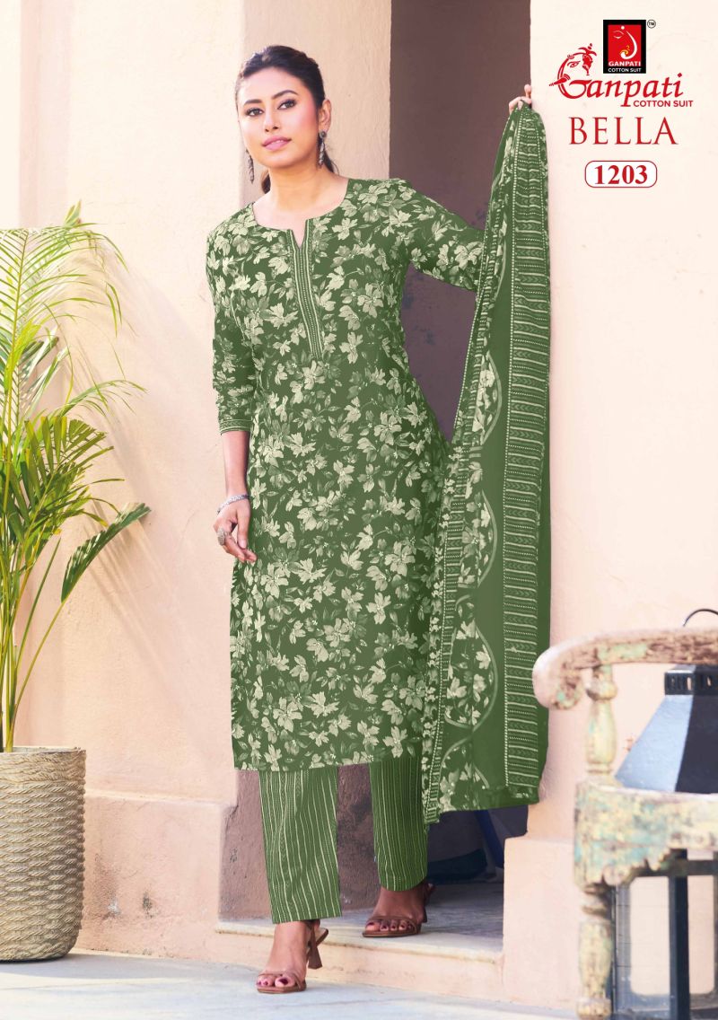 Ganpati Bella Pant Vol 12 Cotton Printed Dress Material Wholesale Cotton Suit Set — Wholesale Salwar Suits, Ganpati Cotton Suit wholesale from Surat — Photo 5