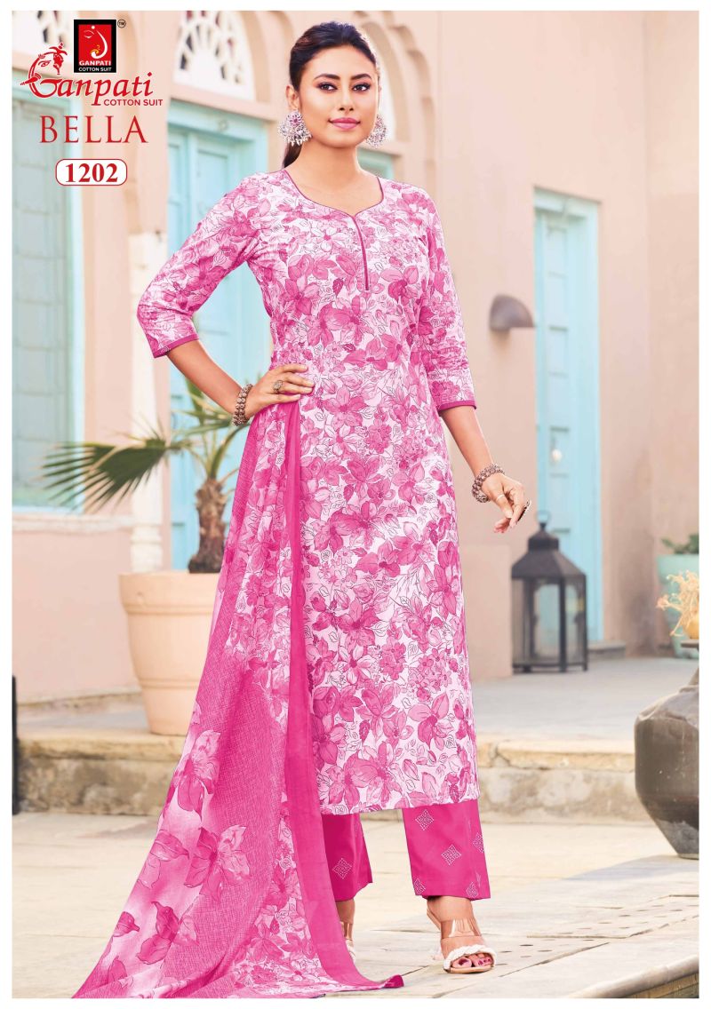 Ganpati Bella Pant Vol 12 Cotton Printed Dress Material Wholesale Cotton Suit Set — Wholesale Salwar Suits, Ganpati Cotton Suit wholesale from Surat — Photo 12