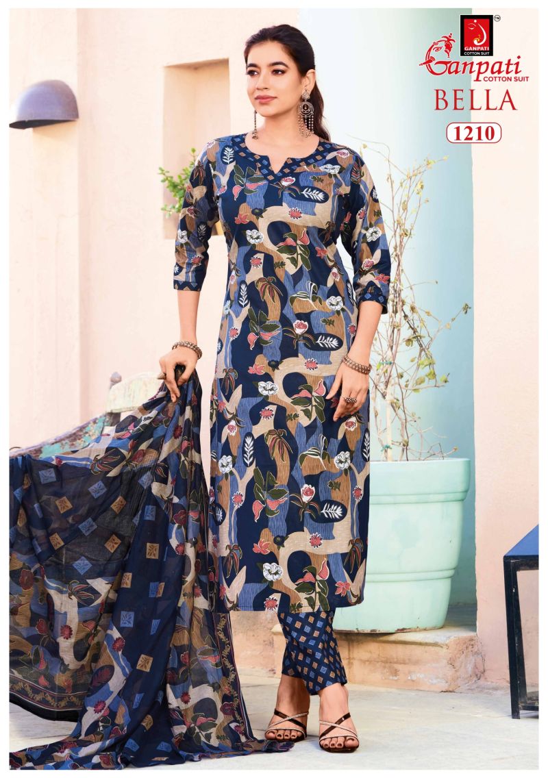Ganpati Bella Pant Vol 12 Cotton Printed Dress Material Wholesale Cotton Suit Set — Wholesale Salwar Suits, Ganpati Cotton Suit wholesale from Surat — Photo 11