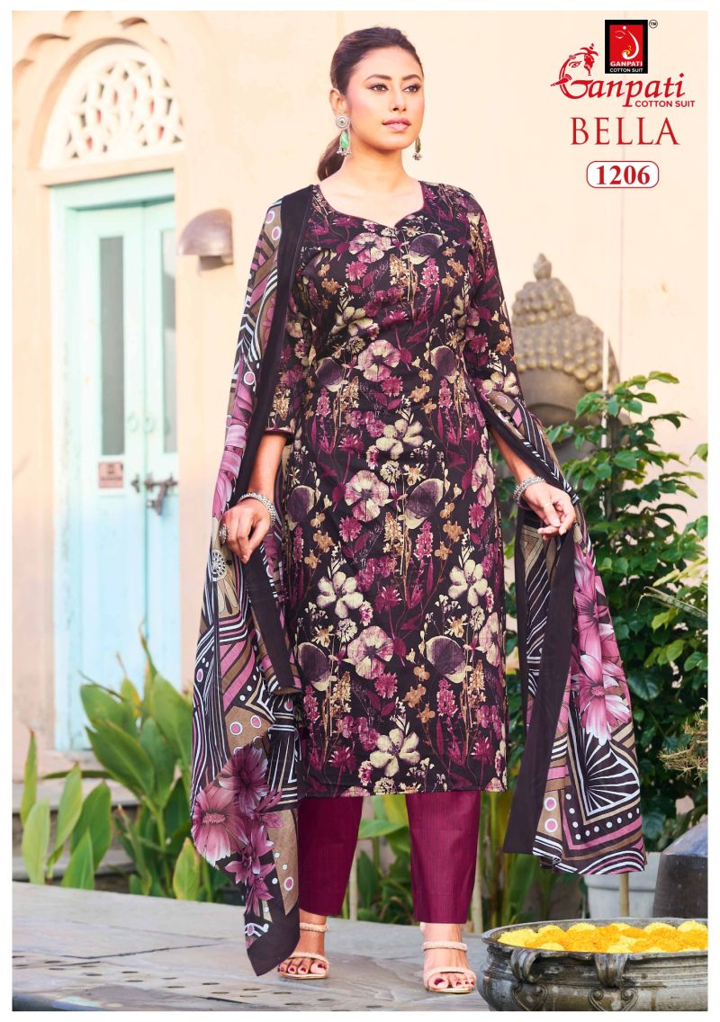 Ganpati Bella Pant Vol 12 Cotton Printed Dress Material Wholesale Cotton Suit Set — Wholesale Salwar Suits, Ganpati Cotton Suit wholesale from Surat — Photo 10