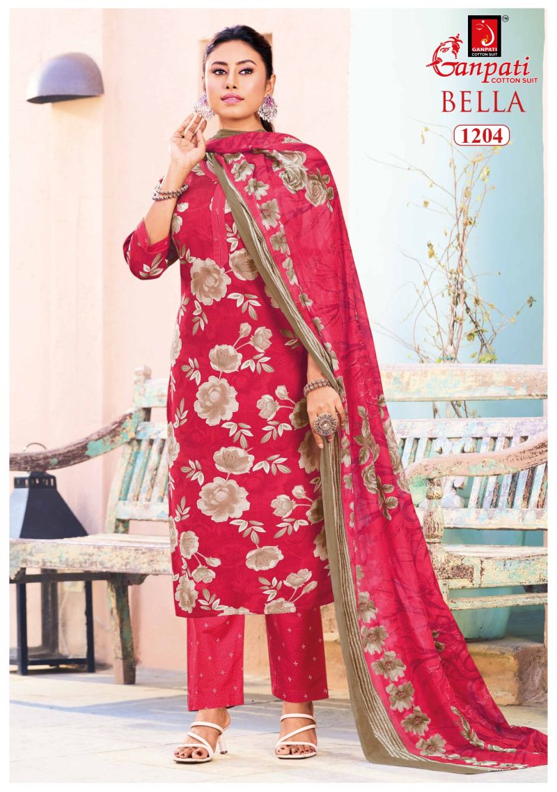 Ganpati Bella Pant Vol 12 Cotton Printed Dress Material Wholesale Cotton Suit Set — Wholesale Salwar Suits, Ganpati Cotton Suit wholesale from Surat — Photo 9