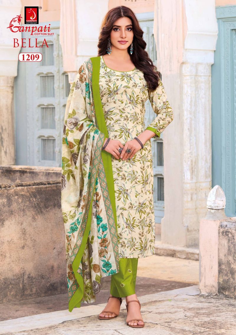Ganpati Bella Pant Vol 12 Cotton Printed Dress Material Wholesale Cotton Suit Set — Wholesale Salwar Suits, Ganpati Cotton Suit wholesale from Surat — Photo 8