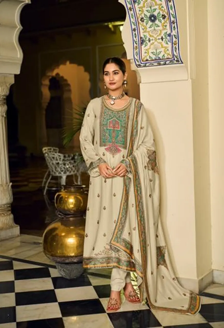 Glossy Simar Golden Grace Pure Viscose Pashmina Printed Salwar Kameez Collection Wholesale — Wholesale Salwar Suits, Glossy wholesale from Surat — Photo 4