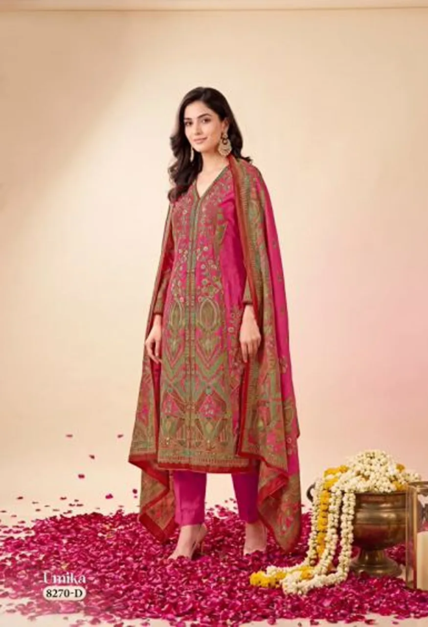 Glossy Simar Umika Viscose Twill Organza Digital Print Handwork Salwar Kameez Wholesale — Wholesale Salwar Suits, Glossy wholesale from Surat — view 2
