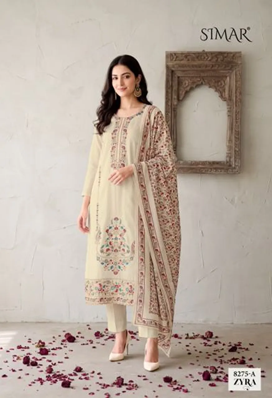 Glossy Simar Zyra Pashmina Embroidered Salwar Kameez Collection — Wholesale Salwar Suits, Glossy wholesale from Surat — Photo 3