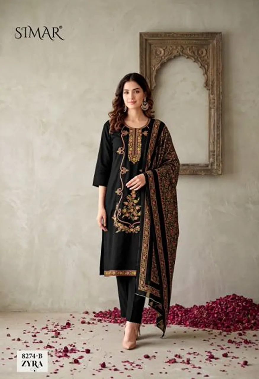 Glossy Simar Zyra Pashmina Embroidered Salwar Kameez Collection — Wholesale Salwar Suits, Glossy wholesale from Surat — Photo 4