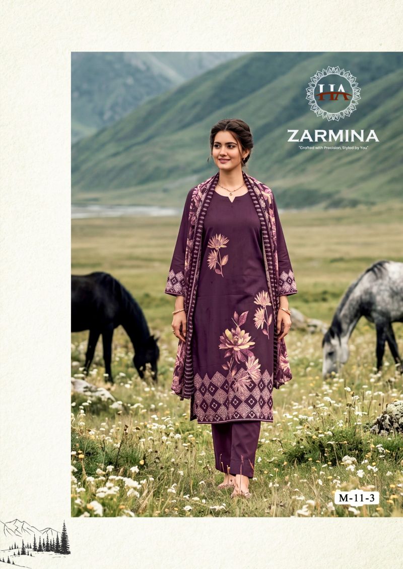 Harshit Zarmina Pure Zam Printed Dress Material with Khatli Work Wholesale — Wholesale Salwar Suits, Harshit wholesale from Surat — Photo 2