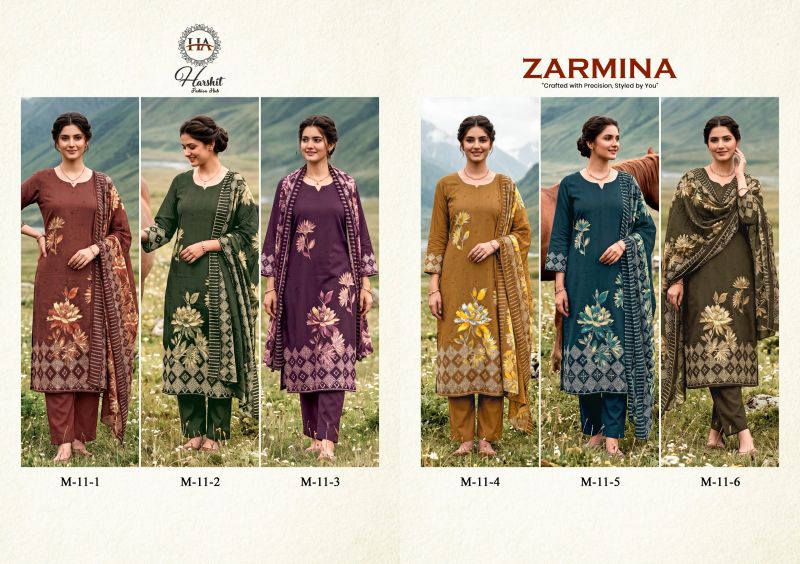 Harshit Zarmina Pure Zam Printed Dress Material with Khatli Work Wholesale — Wholesale Salwar Suits, Harshit wholesale from Surat — Photo 7