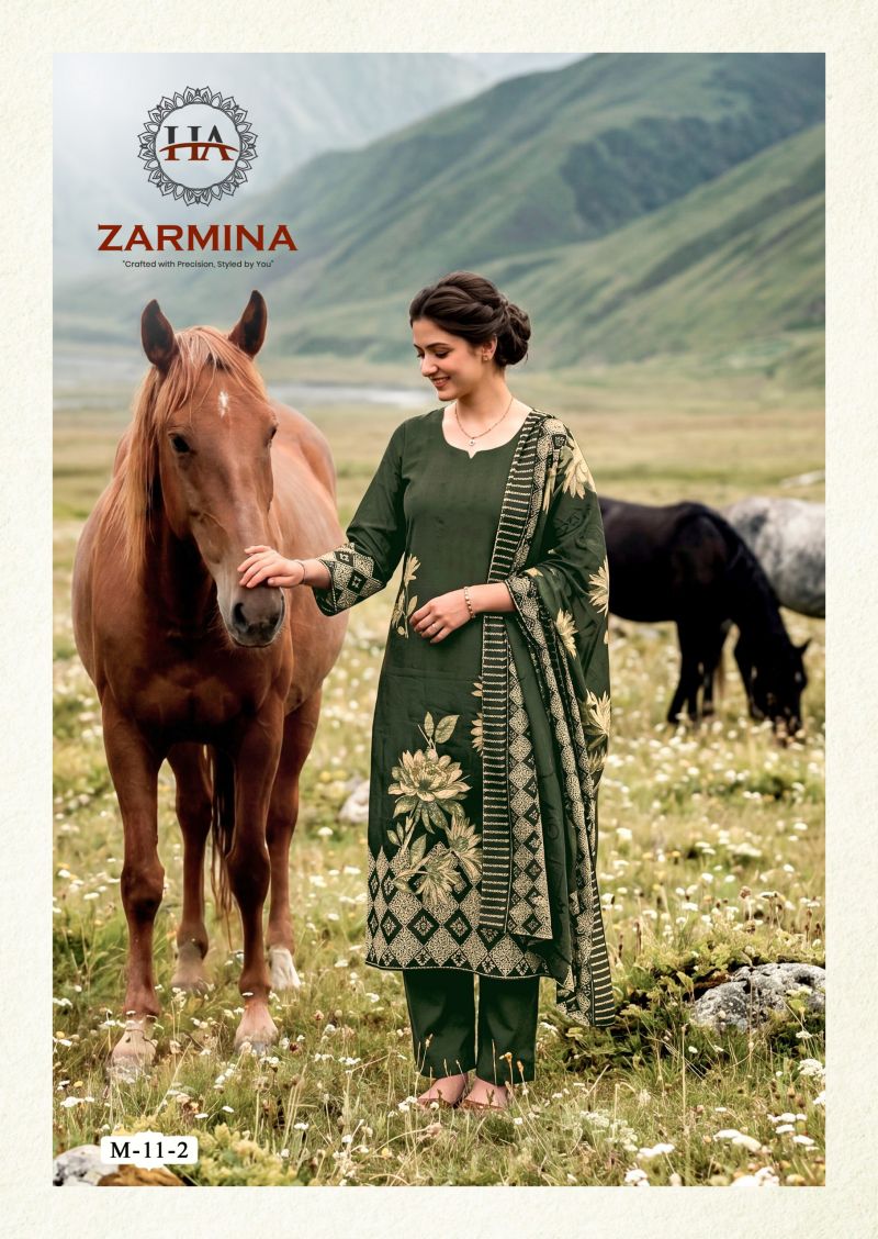 Harshit Zarmina Pure Zam Printed Dress Material with Khatli Work Wholesale — Wholesale Salwar Suits, Harshit wholesale from Surat — Photo 5
