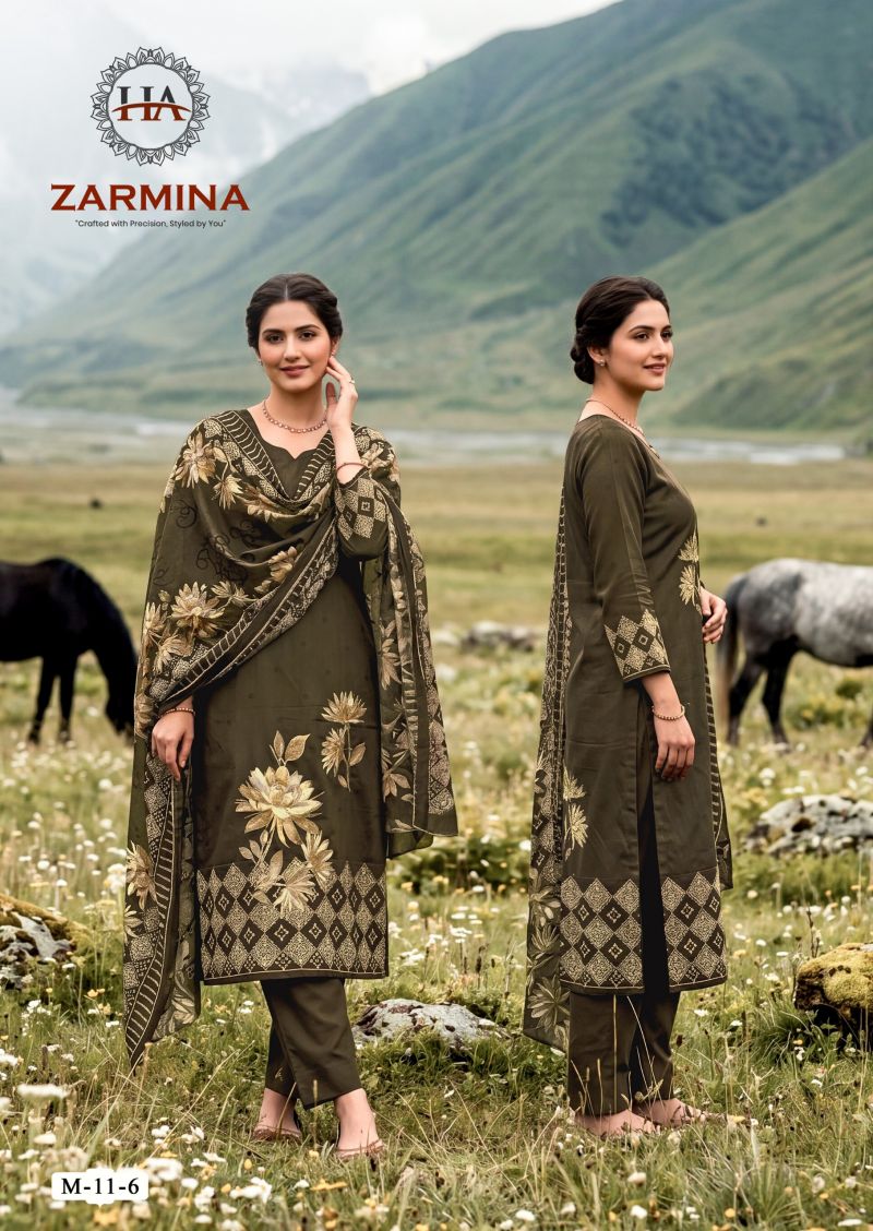 Harshit Zarmina Pure Zam Printed Dress Material with Khatli Work Wholesale — Wholesale Salwar Suits, Harshit wholesale from Surat — Photo 3