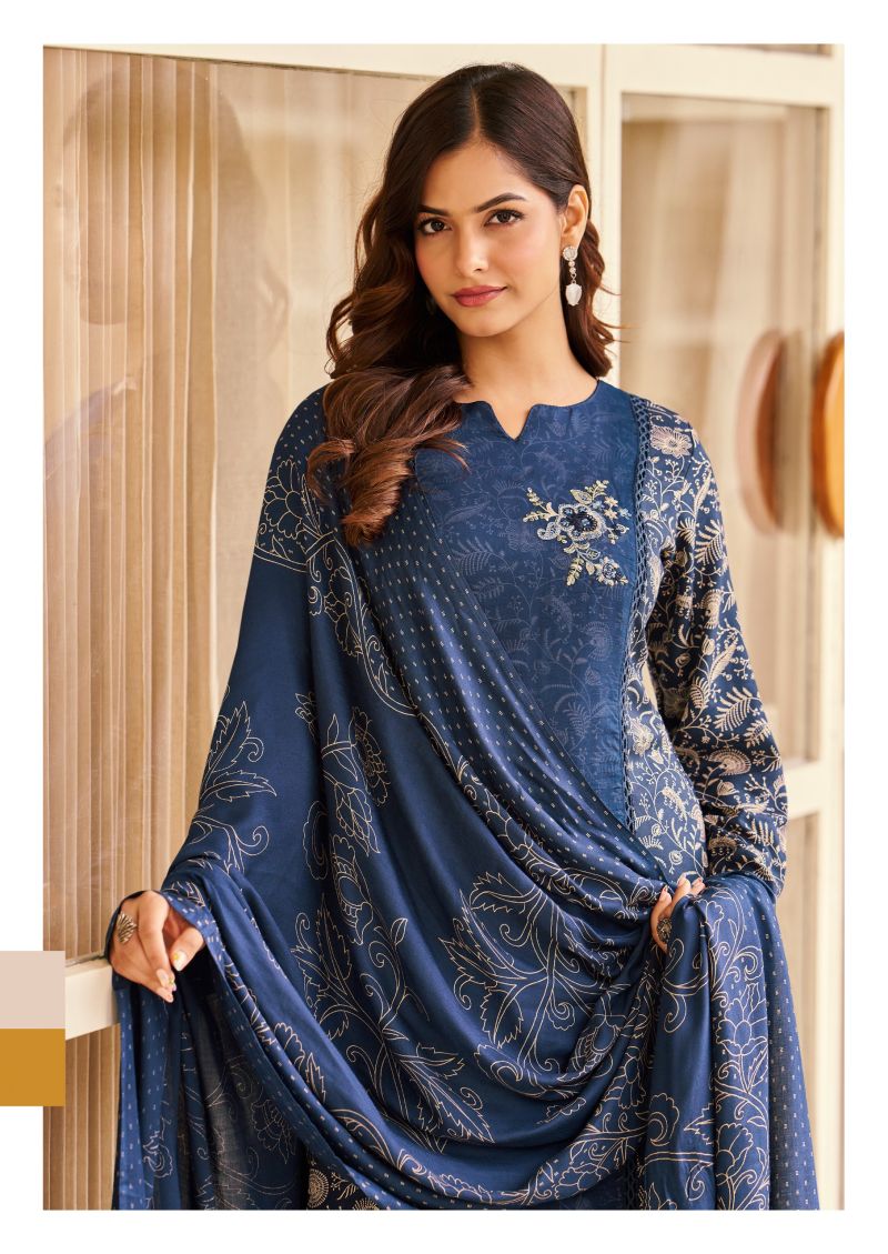 Hermitage Hassal Viscose Cotton Discharge Printed Dress Material Collection