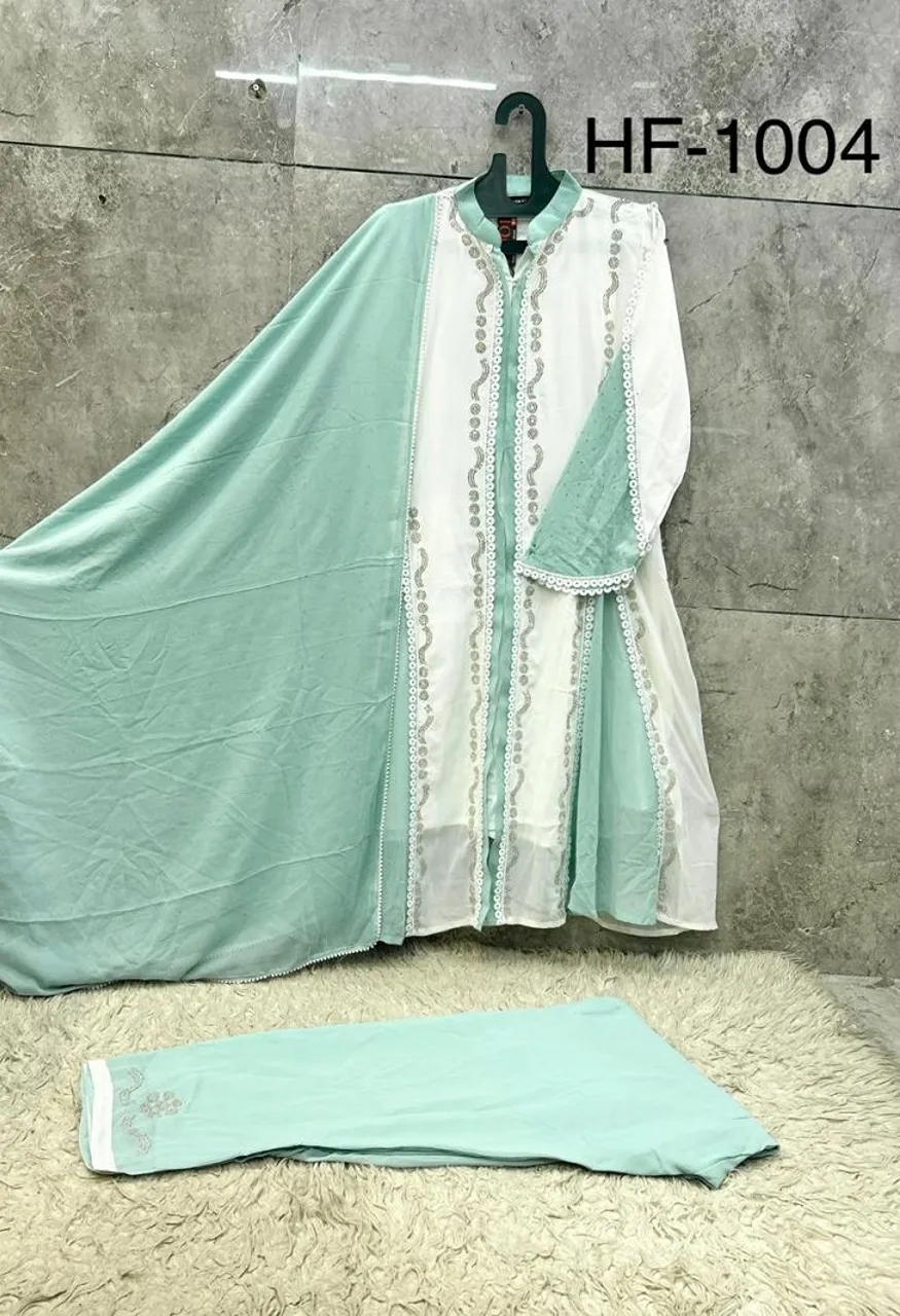 Hoor Tex 1004 Faux Georgette Embroidered Designer Salwar Kameez — Wholesale Salwar Suits, hoor Tex wholesale from Surat — Photo 5