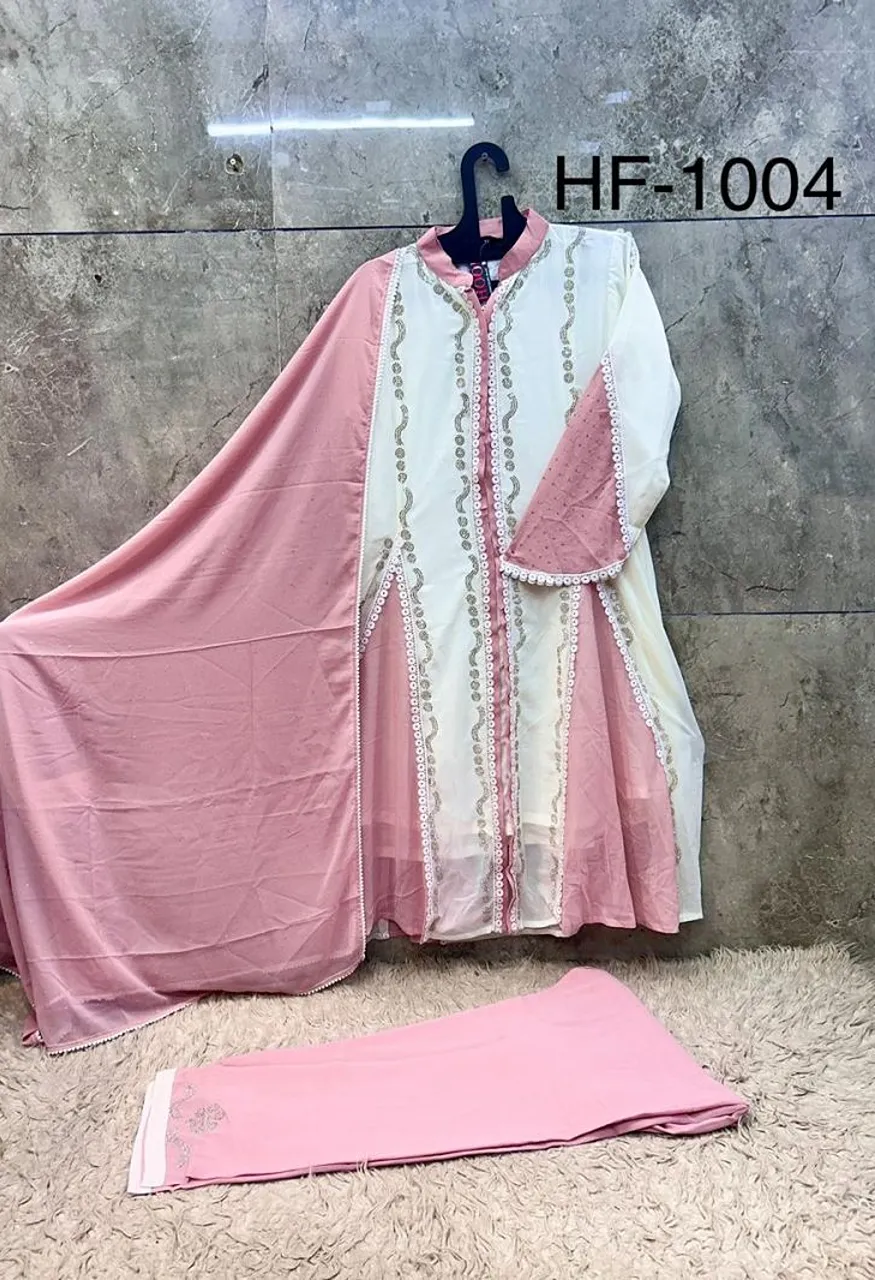 Hoor Tex 1004 Faux Georgette Embroidered Designer Salwar Kameez — Wholesale Salwar Suits, hoor Tex wholesale from Surat — Photo 8