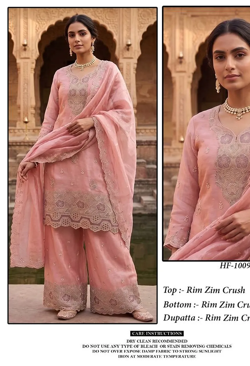 Hoor Tex 1009 A To D Rim Zim Crush Embroidered Salwar Kameez Catalog — Wholesale Salwar Suits, hoor Tex wholesale from Surat — Photo 7
