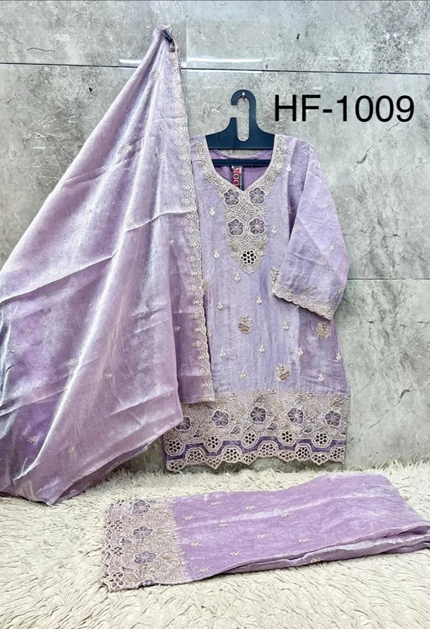 Hoor Tex 1009 A To D Rim Zim Crush Embroidered Salwar Kameez Catalog — Wholesale Salwar Suits, hoor Tex wholesale from Surat — Photo 4