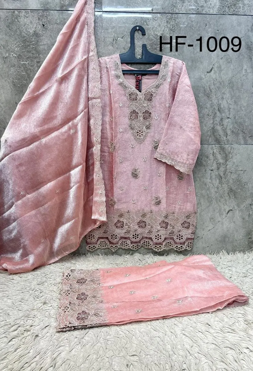 Hoor Tex 1009 A To D Rim Zim Crush Embroidered Salwar Kameez Catalog — Wholesale Salwar Suits, hoor Tex wholesale from Surat — Photo 3