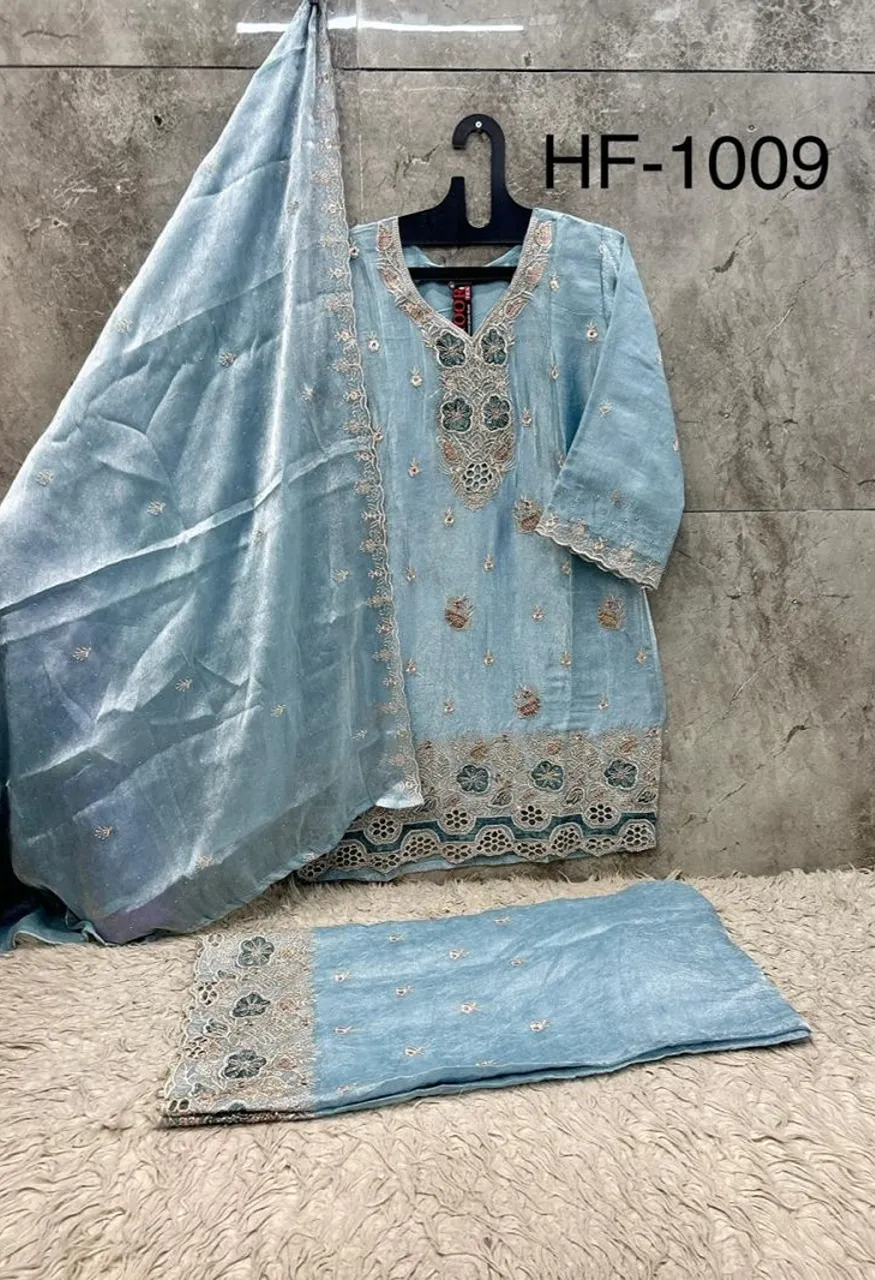Hoor Tex 1009 A To D Rim Zim Crush Embroidered Salwar Kameez Catalog — Wholesale Salwar Suits, hoor Tex wholesale from Surat — Photo 5