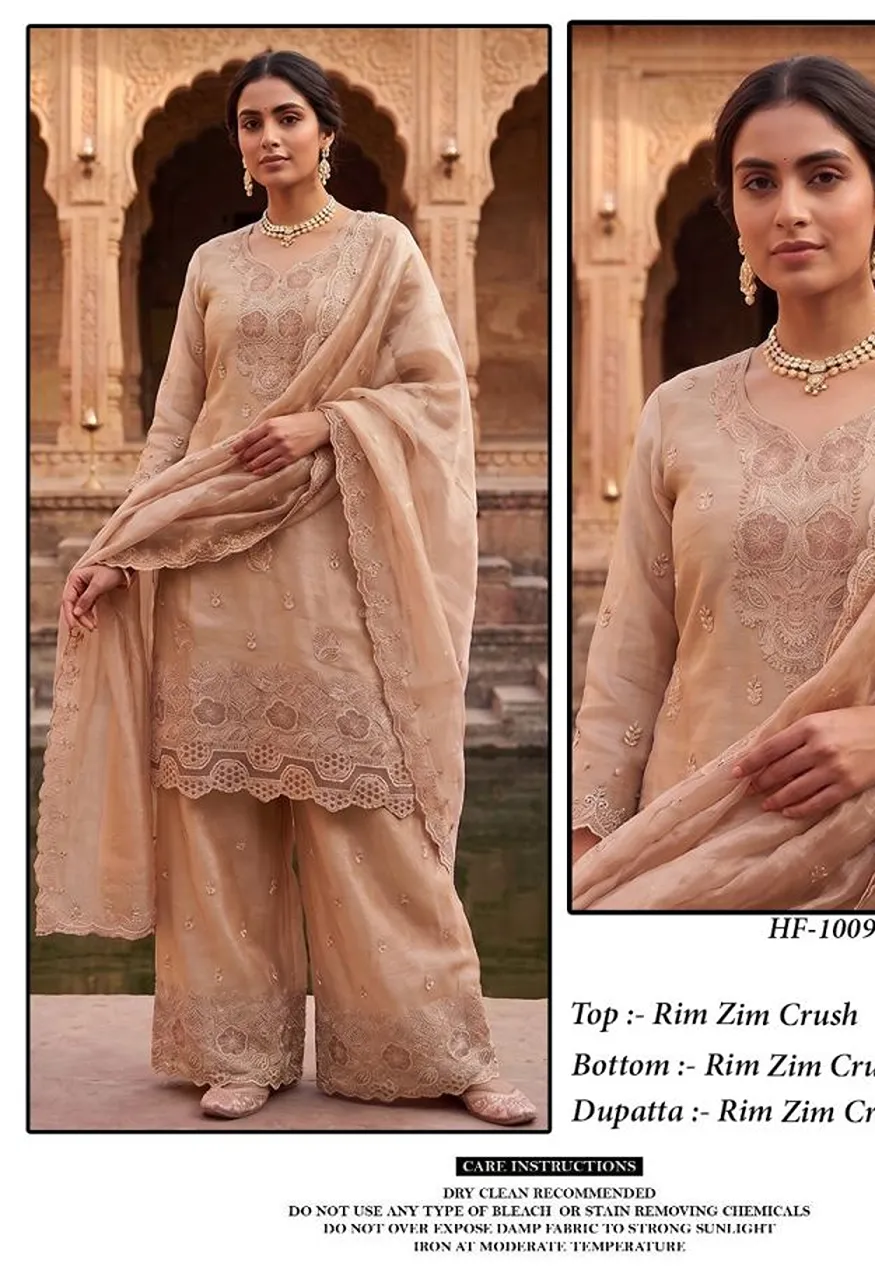Hoor Tex 1009 A To D Rim Zim Crush Embroidered Salwar Kameez Catalog — Wholesale Salwar Suits, hoor Tex wholesale from Surat — Photo 8