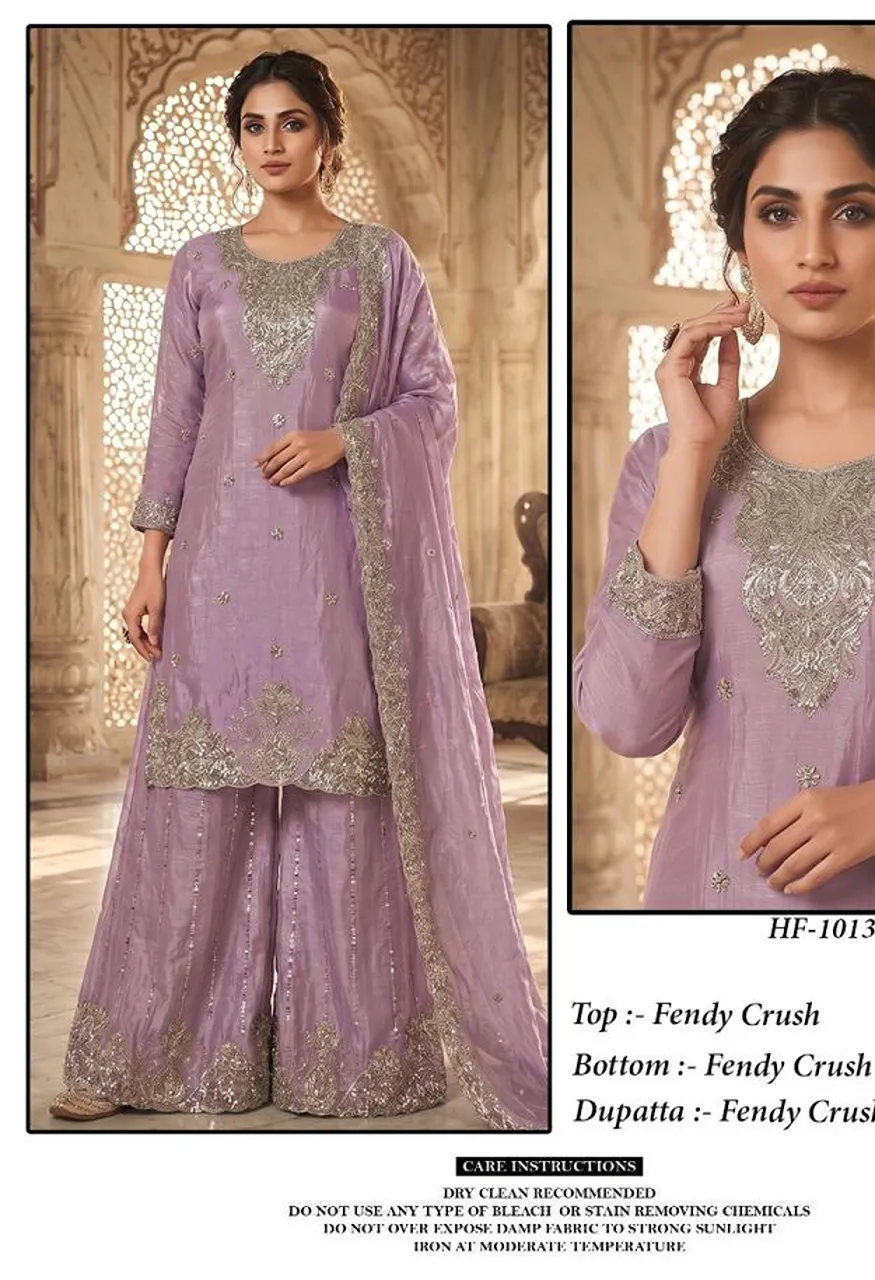 Hoor Tex 1013 A to D Fendy Crush Embroidered Salwar Kameez Collection