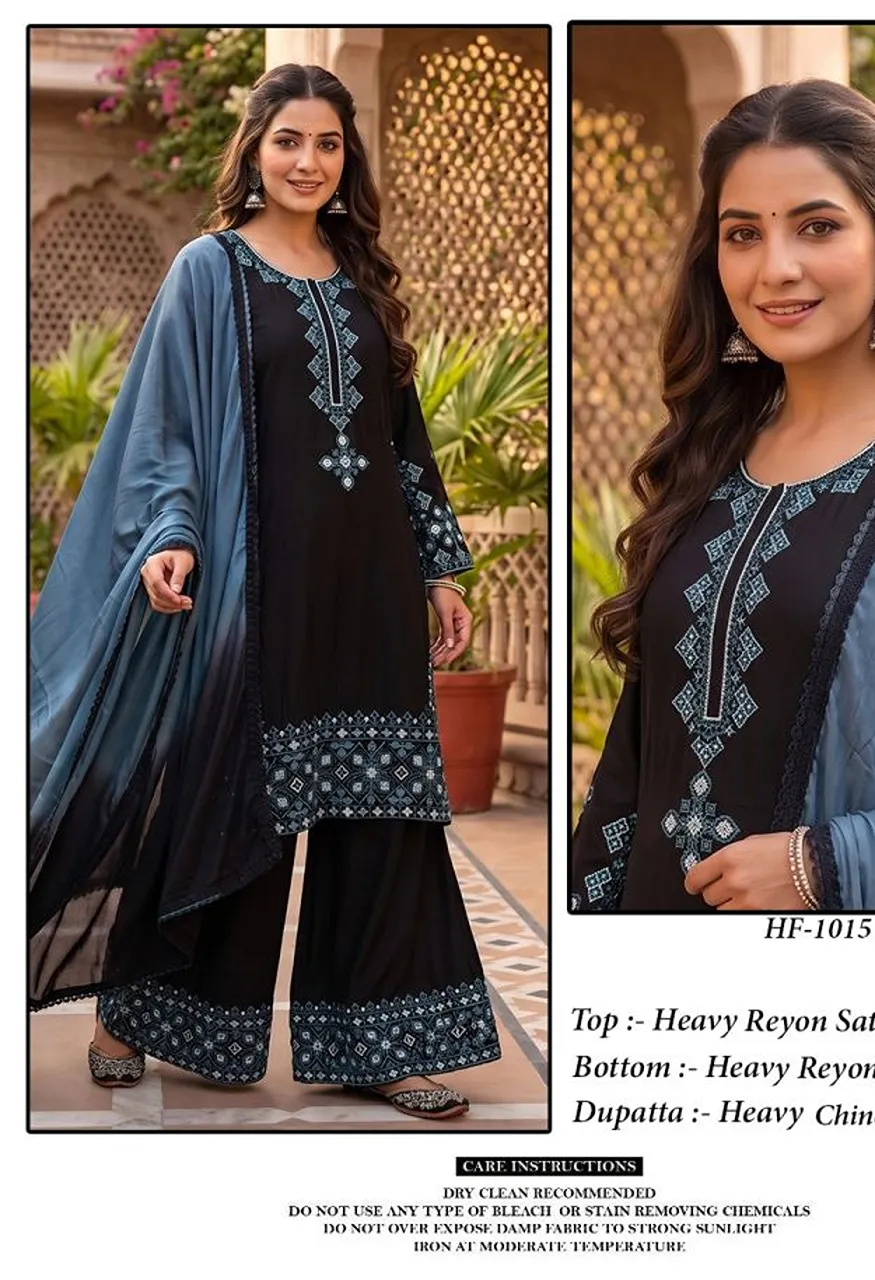 Hoor Tex 1015 Heavy Rayon Satin Pakistani Salwar Kameez Collection