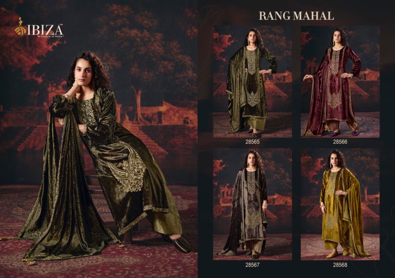 Ibiza Anarkali Vol 3 Velvet Embroidery Designer Suit Set with Pashmina Bottom — Wholesale Salwar Suits, Ibiza wholesale from Surat — view 6