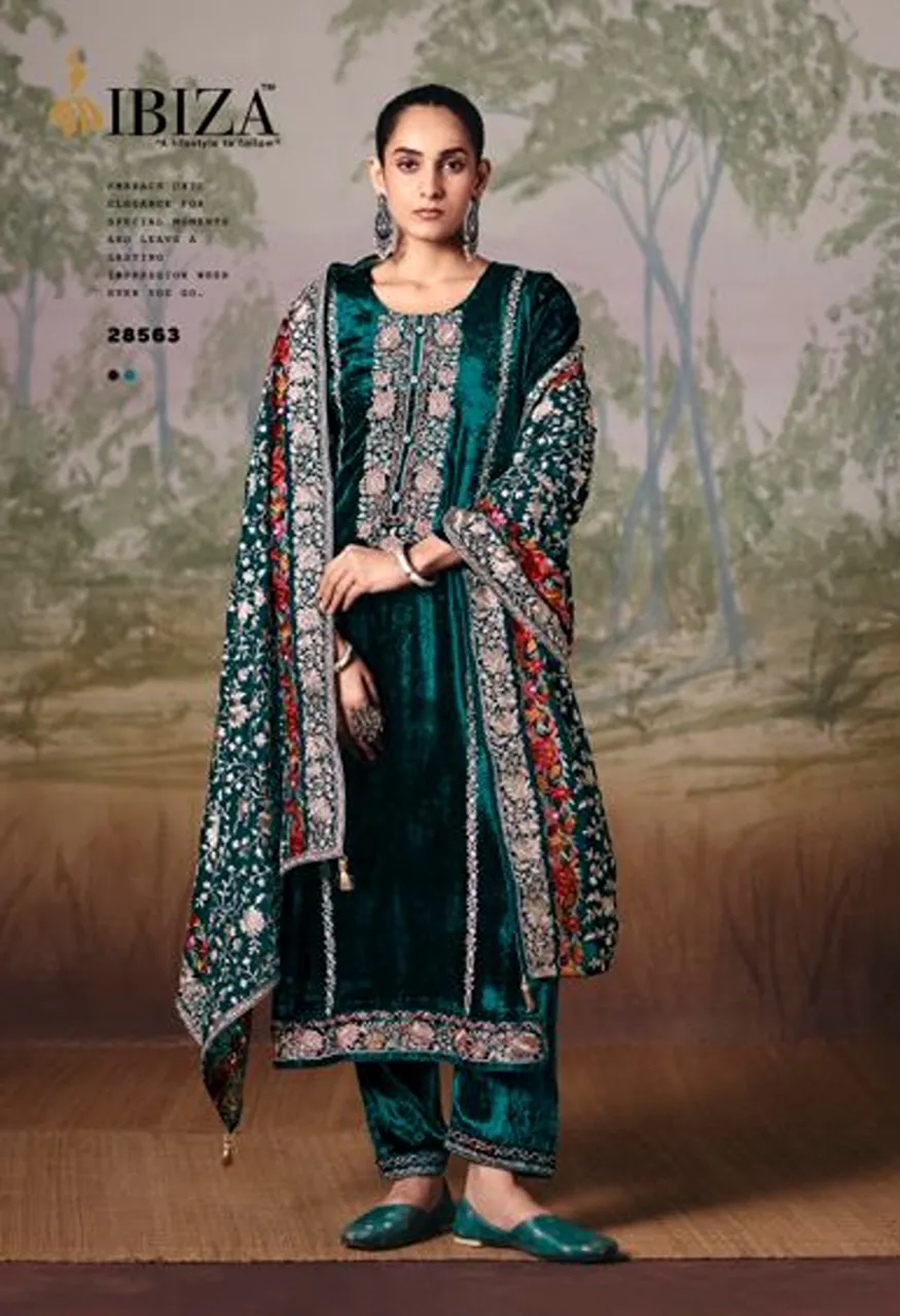 Ibiza Baano Pure Viscose Velvet Salwar Kameez Catalog — Wholesale Salwar Suits, Ibiza wholesale from Surat — Photo 2