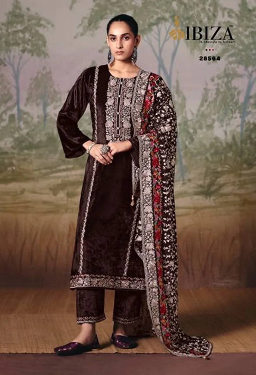 Ibiza Baano Pure Viscose Velvet Salwar Kameez Catalog — Wholesale Salwar Suits, Ibiza wholesale from Surat — Photo 5