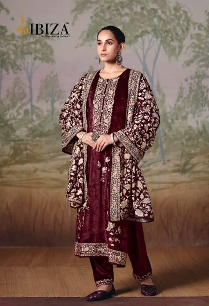 Ibiza Baano Pure Viscose Velvet Salwar Kameez Catalog — Wholesale Salwar Suits, Ibiza wholesale from Surat — Photo 4