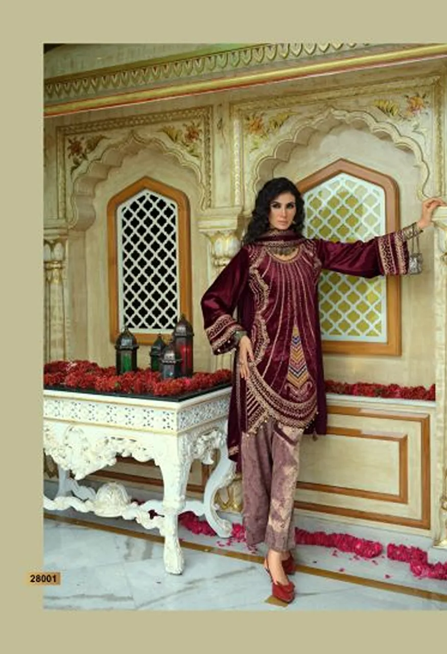 Ibiza Goonj Vol 2 Pure Viscose Velvet Embroidered Designer Salwar Kameez — Wholesale Salwar Suits, Ibiza wholesale from Surat — Photo 2