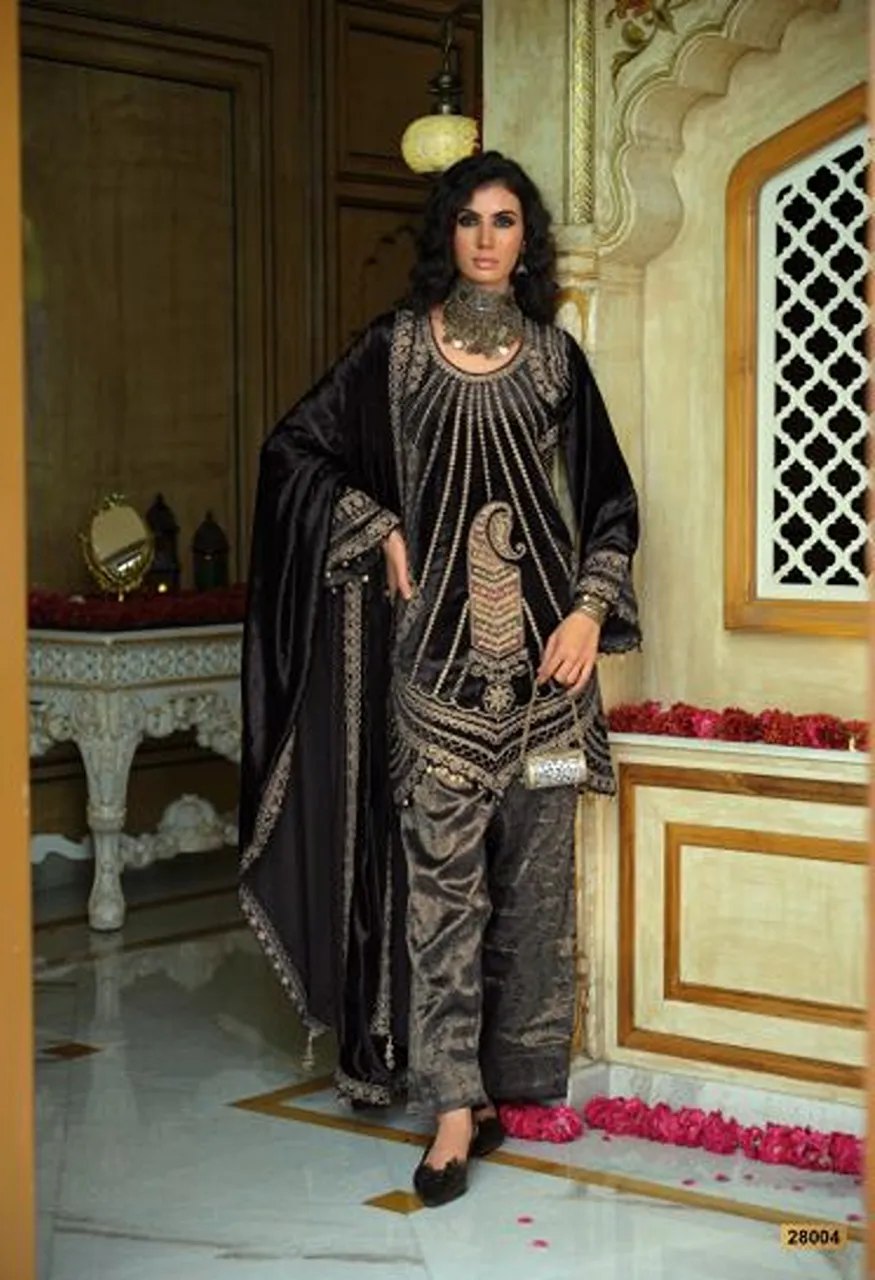 Ibiza Goonj Vol 2 Pure Viscose Velvet Embroidered Designer Salwar Kameez — Wholesale Salwar Suits, Ibiza wholesale from Surat — Photo 7