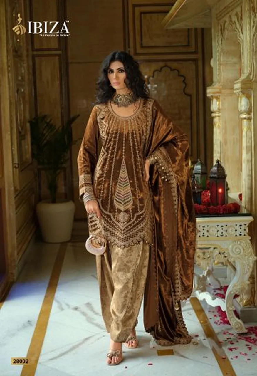 Ibiza Goonj Vol 2 Pure Viscose Velvet Embroidered Designer Salwar Kameez — Wholesale Salwar Suits, Ibiza wholesale from Surat — Photo 6