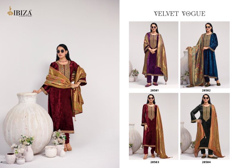 Ibiza Velvet Vogue Pure Viscose Velvet Zardozi Hand Work Salwar Kameez Collection — Wholesale Salwar Suits, Ibiza wholesale from Surat — Photo 6
