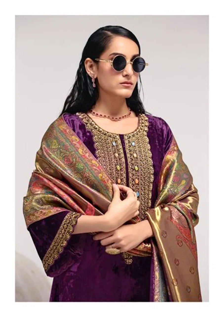 Ibiza Velvet Vogue Pure Viscose Velvet Zardozi Hand Work Salwar Kameez Collection
