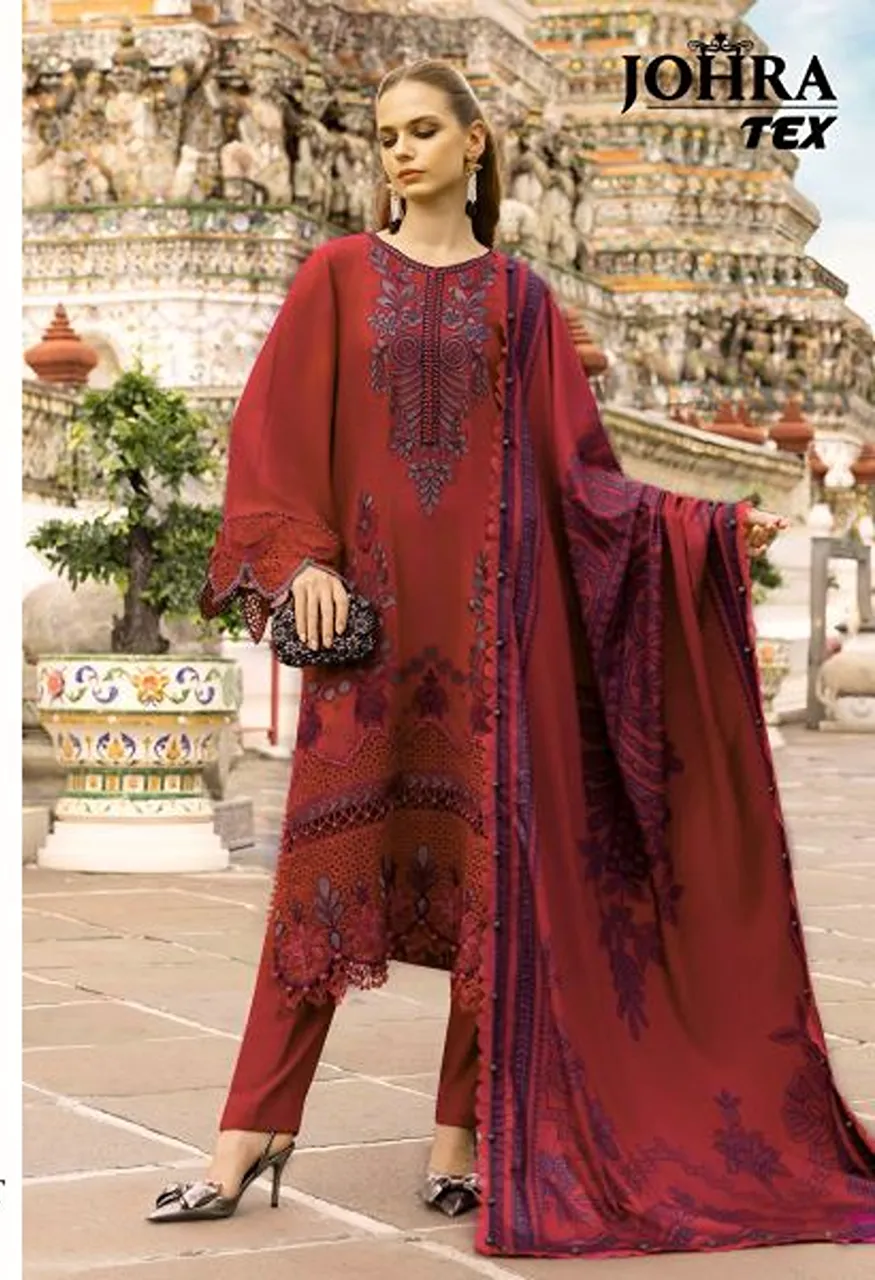 Johra Tex 189 E And F Rayon Cotton Embroidered Salwar Kameez Collection