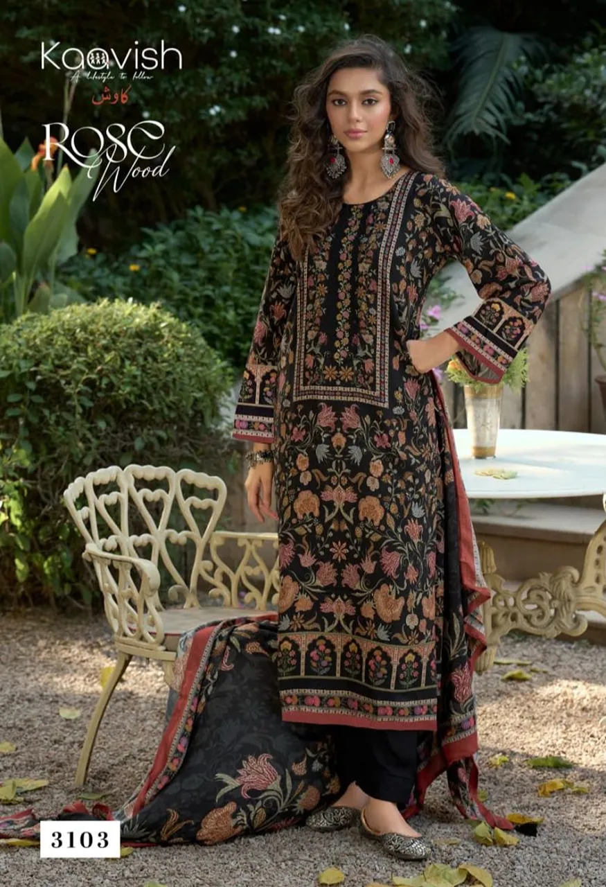 Kaavish Rosewood Viscose Pashmina Digital Printed Salwar Kameez — Wholesale Salwar Suits, Kaavish wholesale from Surat — view 3