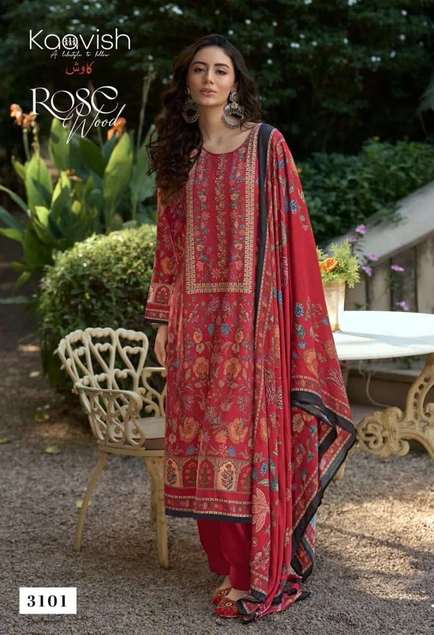 Kaavish Rosewood Viscose Pashmina Digital Printed Salwar Kameez — Wholesale Salwar Suits, Kaavish wholesale from Surat — view 2