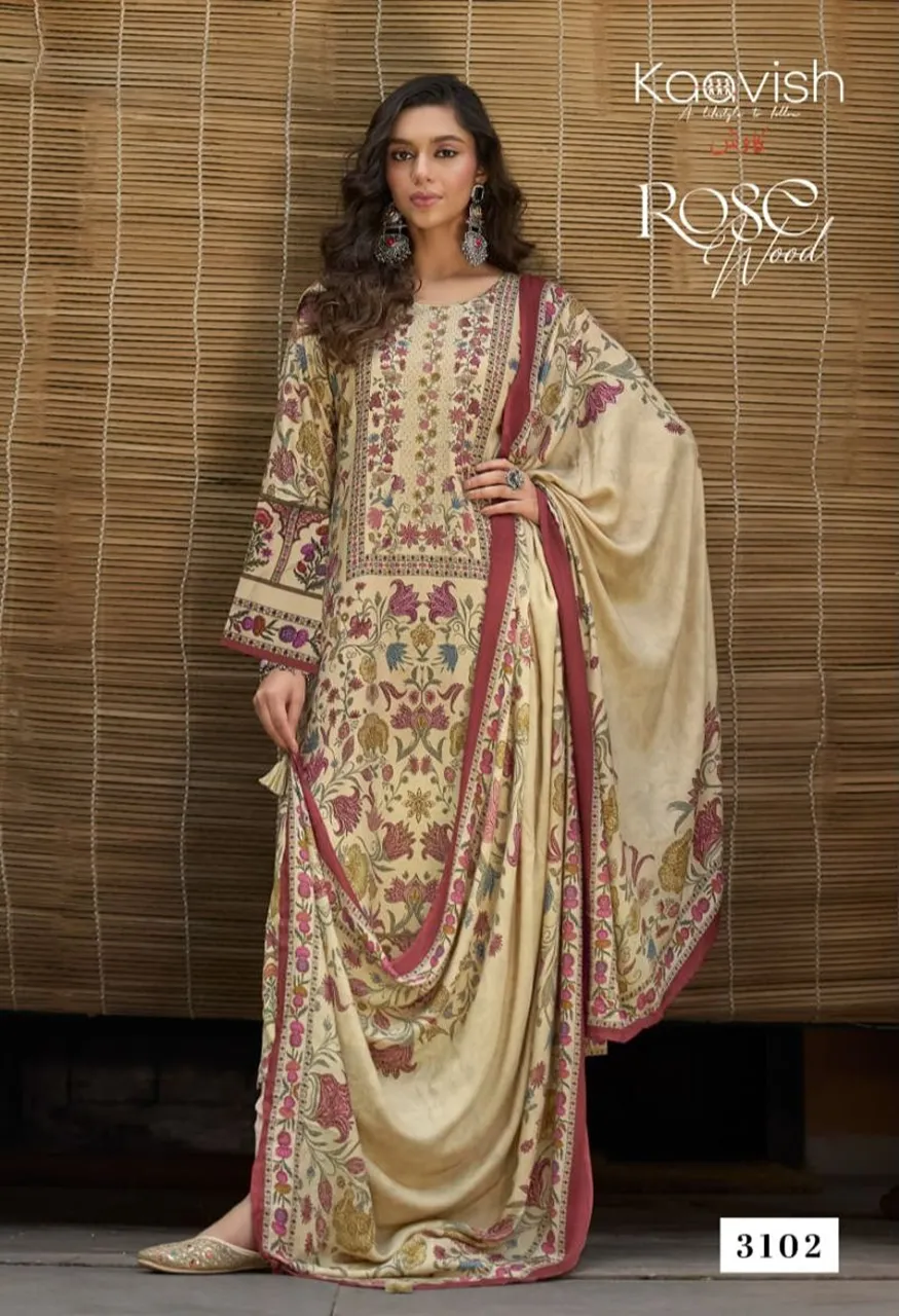 Kaavish Rosewood Viscose Pashmina Digital Printed Salwar Kameez — Wholesale Salwar Suits, Kaavish wholesale from Surat — view 5