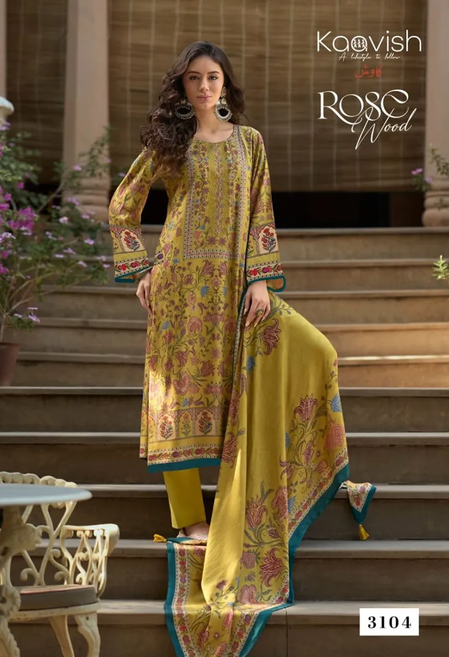 Kaavish Rosewood Viscose Pashmina Digital Printed Salwar Kameez — Wholesale Salwar Suits, Kaavish wholesale from Surat — view 4