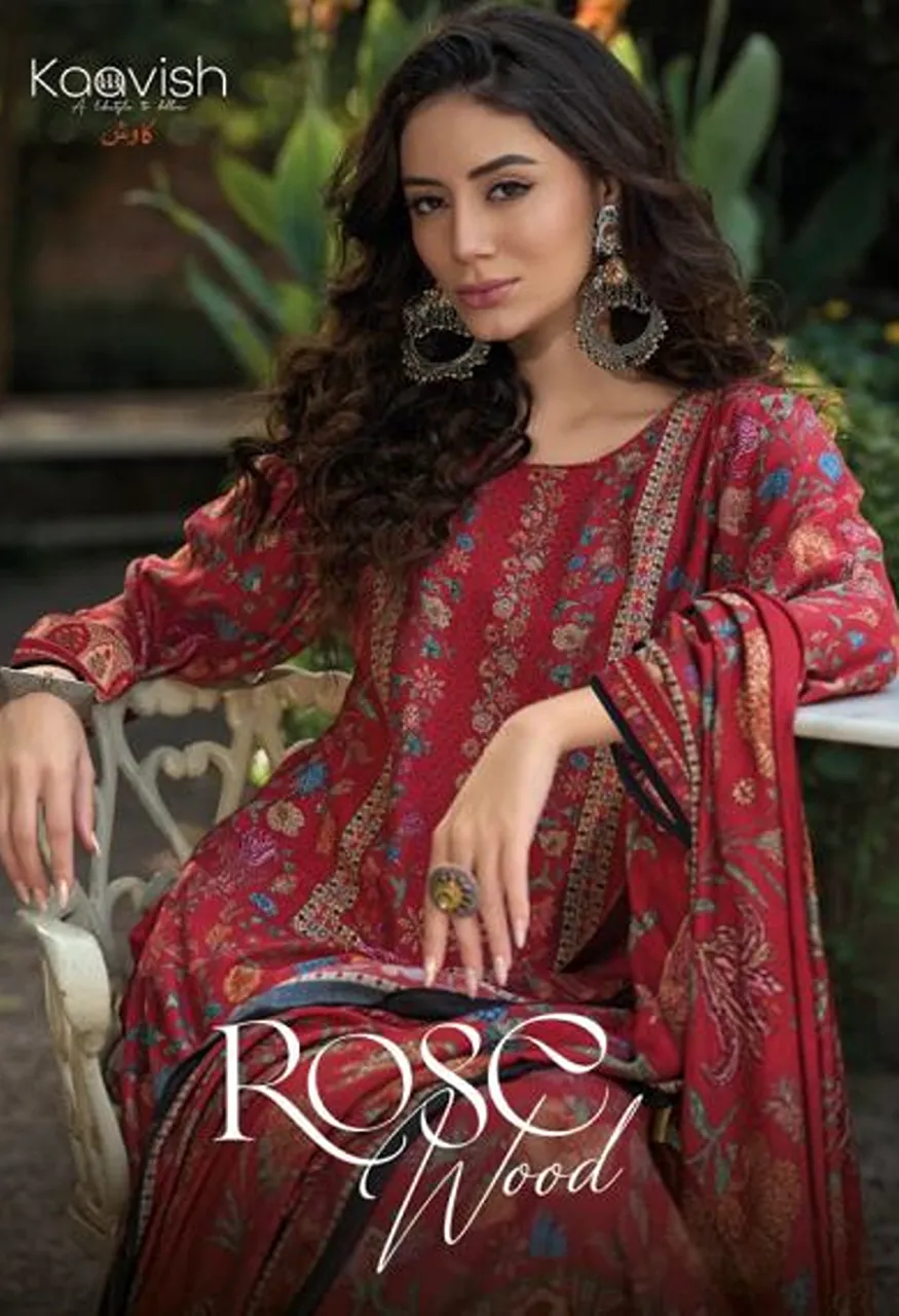 Kaavish Rosewood Viscose Pashmina Digital Printed Salwar Kameez