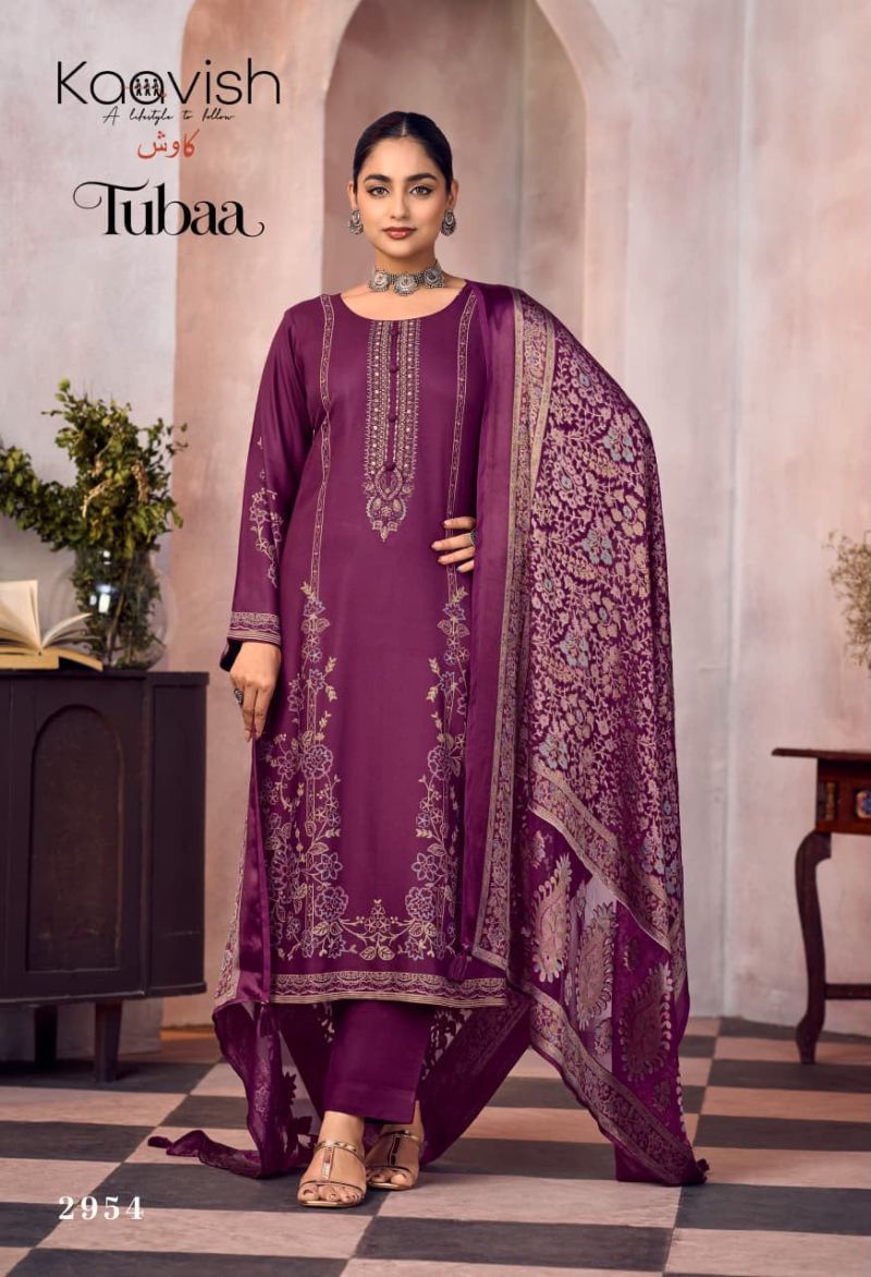 Kaavish Tubaa Viscose Pashmina Digital Print Embroidered Salwar Kameez Catalog