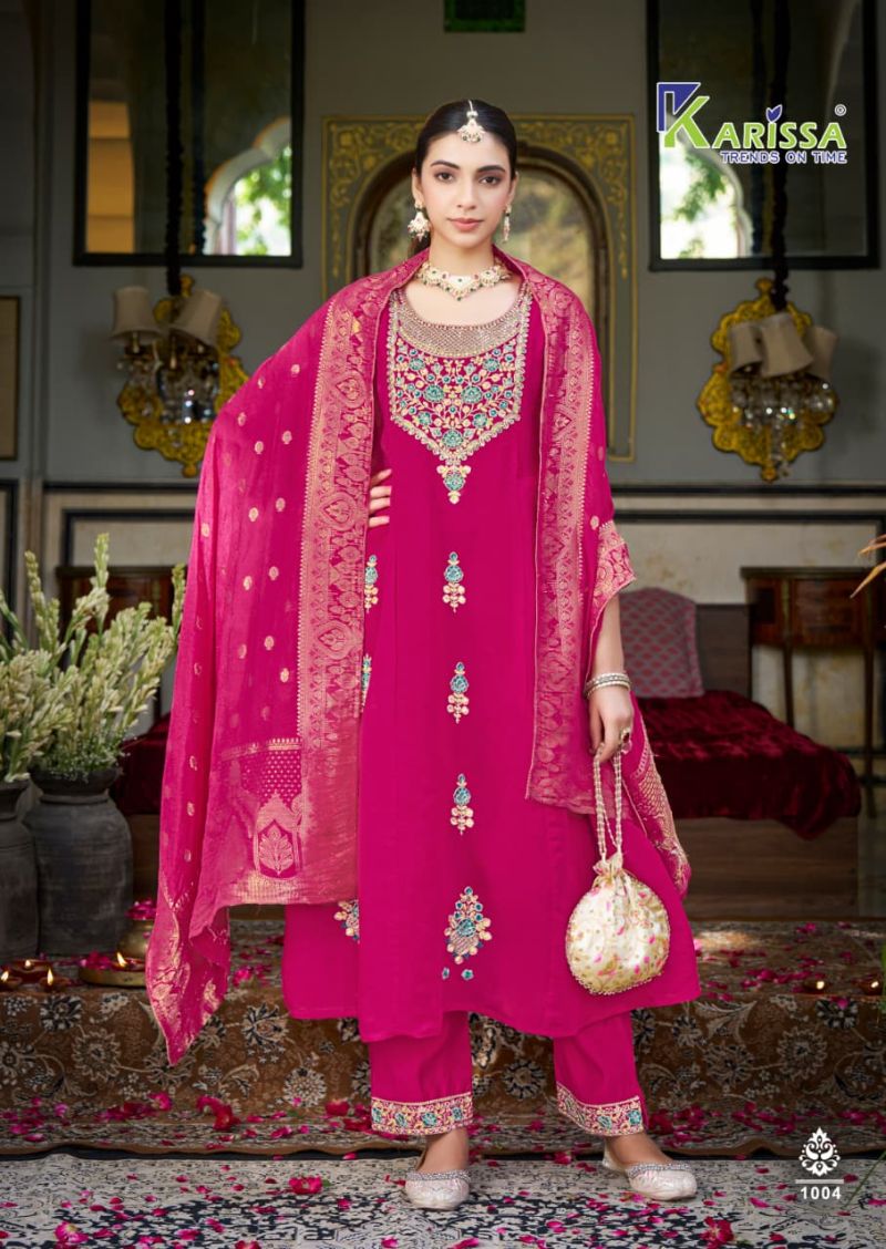 Karissa Festive Premium Viscose Mal Chanderi Kurti with Bottom and Dupatta Wholesale Collection — Wholesale Kurtis, Karissa wholesale from Surat — Photo 3