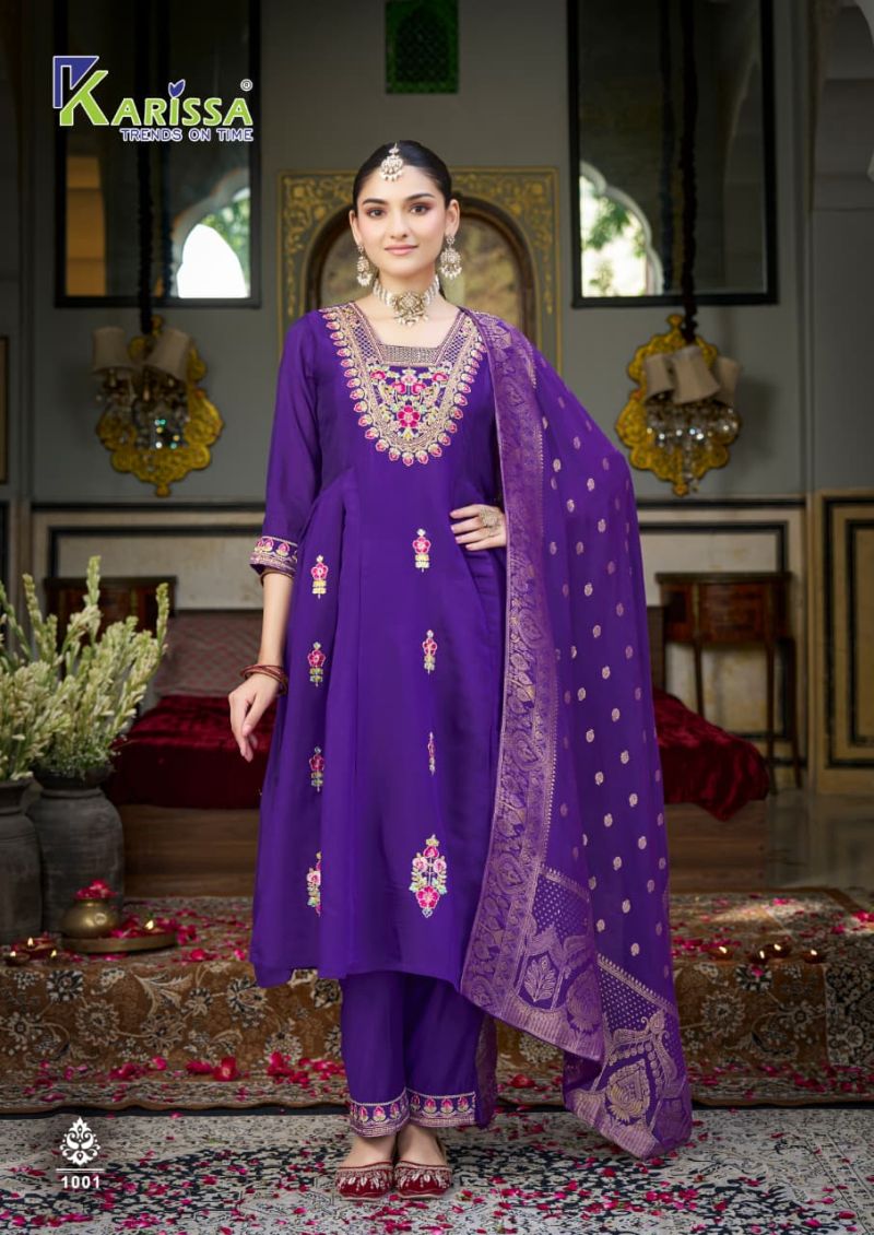 Karissa Festive Premium Viscose Mal Chanderi Kurti with Bottom and Dupatta Wholesale Collection — Wholesale Kurtis, Karissa wholesale from Surat — Photo 2