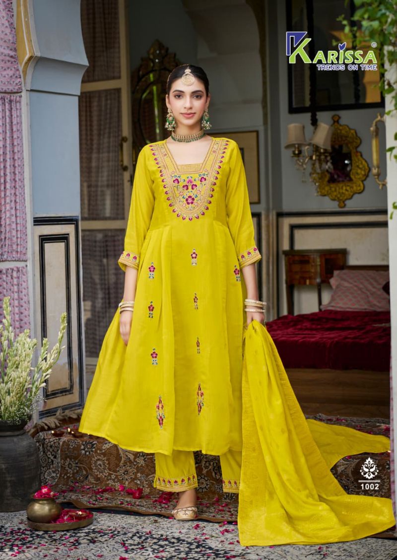Karissa Festive Premium Viscose Mal Chanderi Kurti with Bottom and Dupatta Wholesale Collection — Wholesale Kurtis, Karissa wholesale from Surat — Photo 5