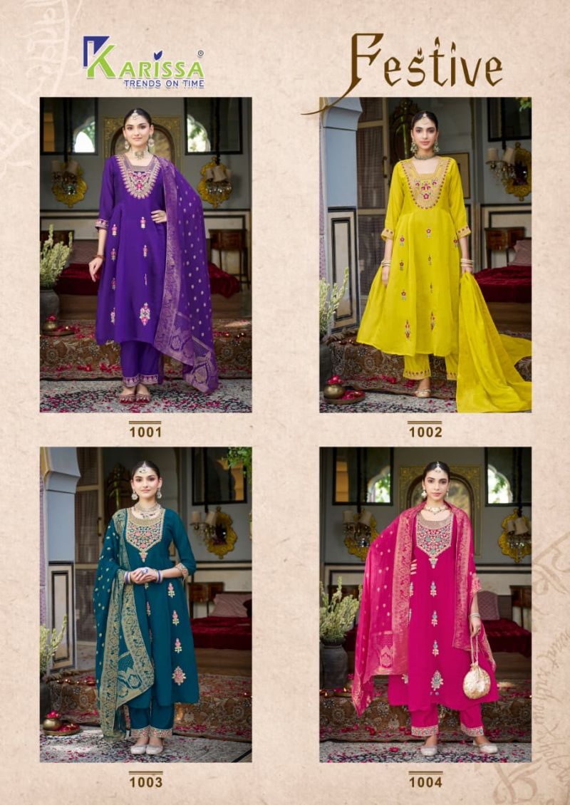 Karissa Festive Premium Viscose Mal Chanderi Kurti with Bottom and Dupatta Wholesale Collection — Wholesale Kurtis, Karissa wholesale from Surat — Photo 6
