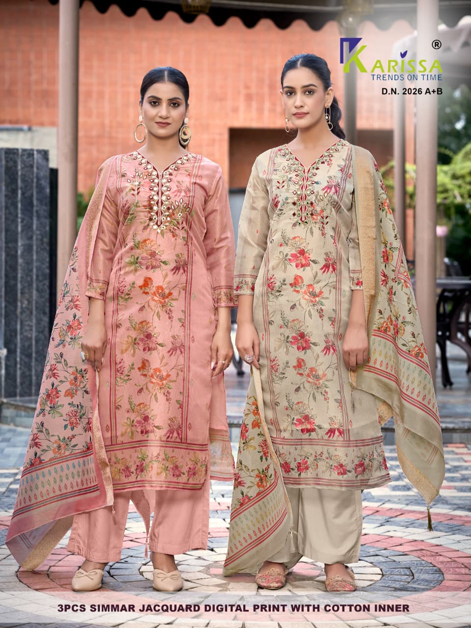 Karissa Setwise Premium Soft Shimmer Jacquard Digital Print 3-Piece Suit Set — Wholesale Kurtis, Karissa wholesale from Surat — Photo 13