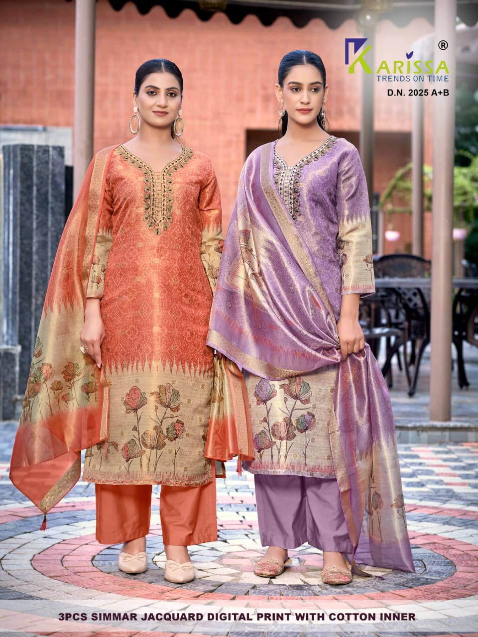Karissa Setwise Premium Soft Shimmer Jacquard Digital Print 3-Piece Suit Set — Wholesale Kurtis, Karissa wholesale from Surat — Photo 11