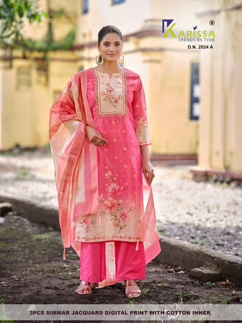 Karissa Setwise Premium Soft Shimmer Jacquard Digital Print 3-Piece Suit Set — Wholesale Kurtis, Karissa wholesale from Surat — Photo 22