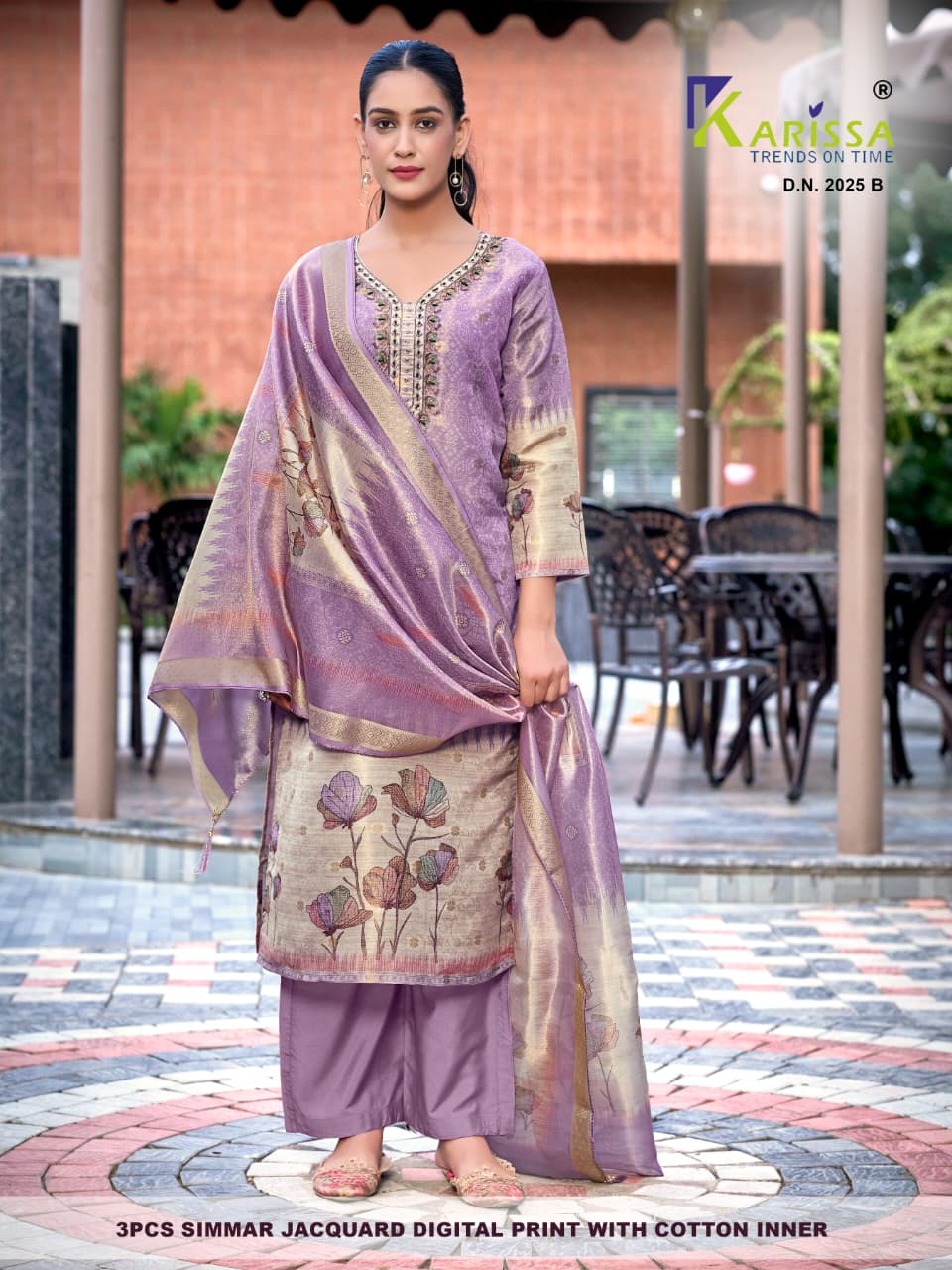 Karissa Setwise Premium Soft Shimmer Jacquard Digital Print 3-Piece Suit Set — Wholesale Kurtis, Karissa wholesale from Surat — Photo 20