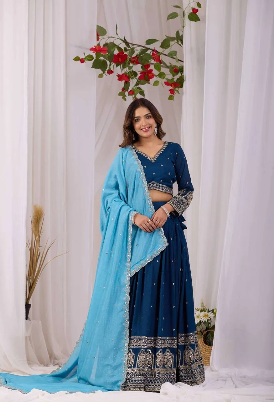 Kd 01 Sik Sequence Embroidery Designer Festive Wear Ladies Lehenga Choli Catalog — Wholesale Lehenga, Vardan Ethnic wholesale from Surat — Photo 4